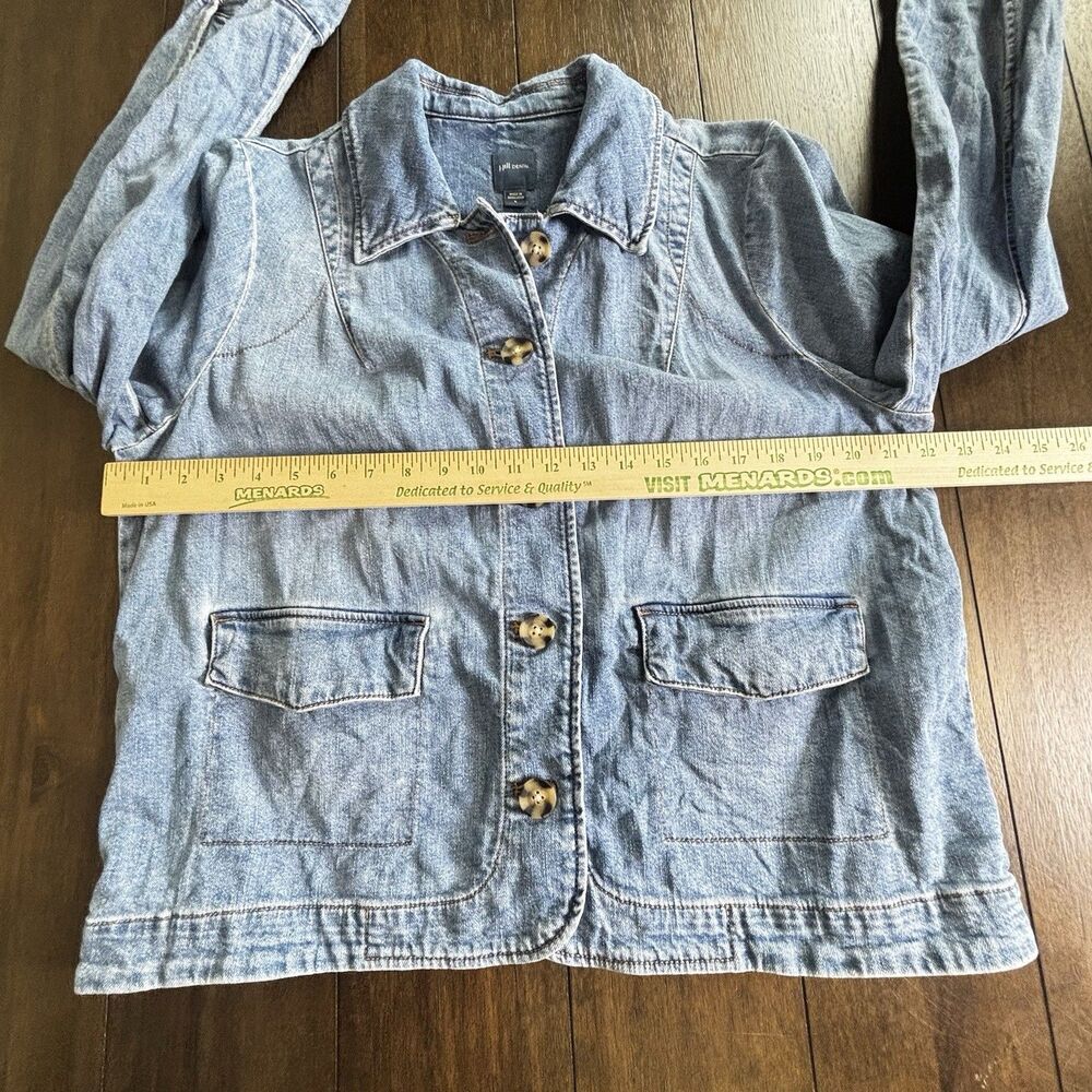 J.Jill Women's Denim Jacket Button Up Blue Jean Coat Size L Casual,Travel - Picture 3 of 8